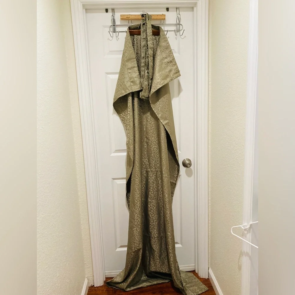 5 for $10: 3” x 9” Green Curtain + Rod Guide on Top and‎ Bottom + Buttonholes